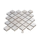 Silver Gray 12x12 Textured, Foiled Resin Arabesque Mosaic Tile
