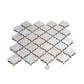 Silver Gray 12x12 Textured, Foiled Resin Arabesque Mosaic Tile - Sample