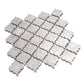 Silver Gray 12x12 Textured, Foiled Resin Arabesque Mosaic Tile