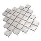 Silver Gray 12x12 Textured, Foiled Resin Arabesque Mosaic Tile - Sample
