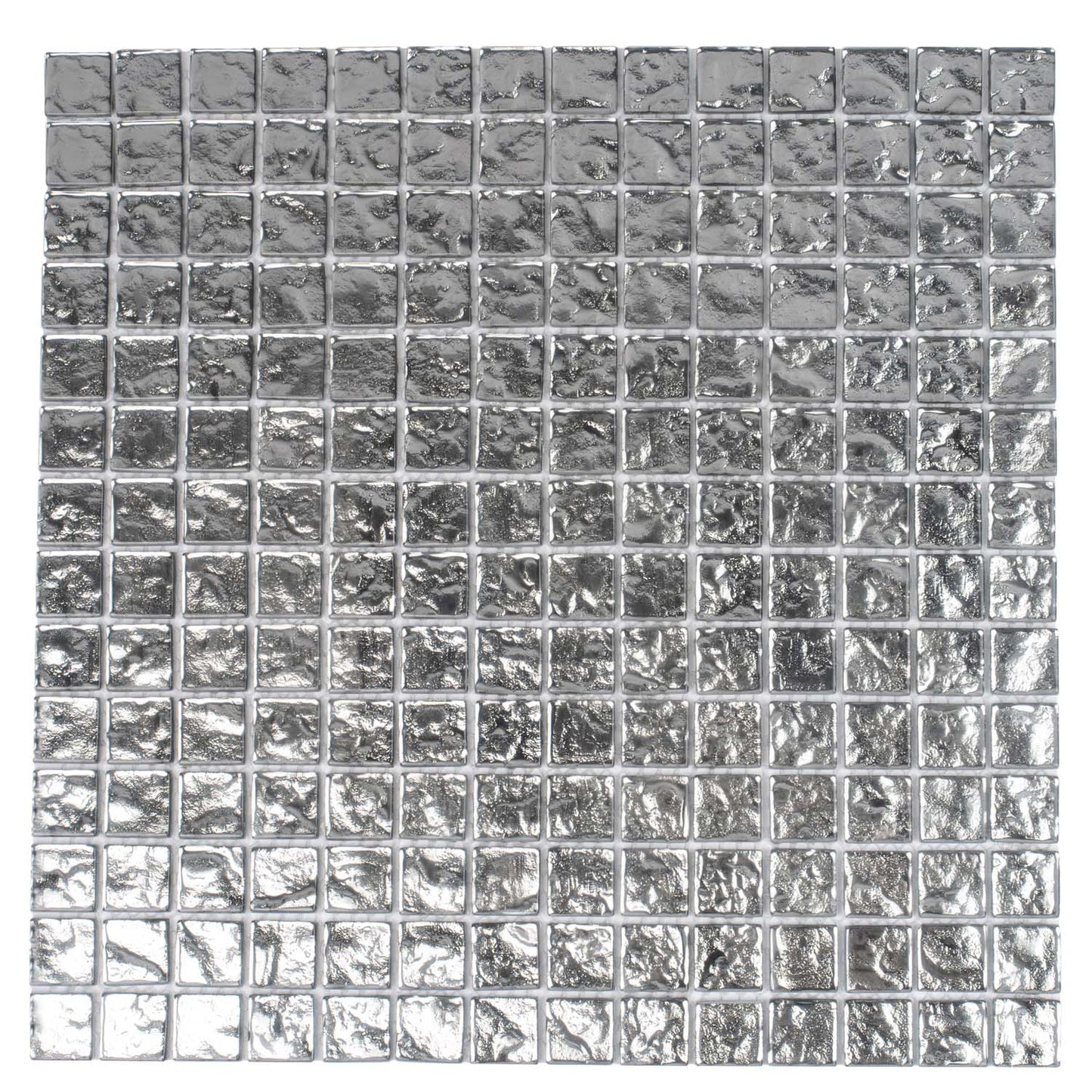 Silver 12 x 12 Polished Glass Mosaic Tile