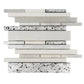 White Silver 12x12 Polished, Textured, Foiled Stone Sticks, Linear Mosaic Tile