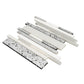 White Silver 12x12 Polished, Textured, Foiled Stone Sticks, Linear Mosaic Tile
