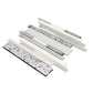 White Silver 12x12 Polished, Textured, Foiled Stone Sticks, Linear Mosaic Tile - Sample