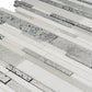 White Silver 12x12 Polished, Textured, Foiled Stone Sticks, Linear Mosaic Tile - Sample