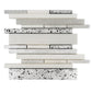 White Silver 12x12 Polished, Textured, Foiled Stone Sticks, Linear Mosaic Tile - Sample