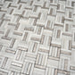 Silver White 12x12 Polished, Textured, Foiled Stone Square Mosaic Tile