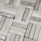 Silver White 12x12 Polished, Textured, Foiled Stone Square Mosaic Tile