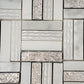 Silver White 12x12 Polished, Textured, Foiled Stone Square Mosaic Tile