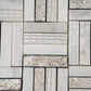 Silver White 12x12 Polished, Textured, Foiled Stone Square Mosaic Tile - Sample