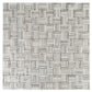Silver White 12x12 Polished, Textured, Foiled Stone Square Mosaic Tile