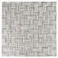 Silver White 12x12 Polished, Textured, Foiled Stone Square Mosaic Tile - Sample