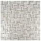 Silver White 12x12 Polished, Textured, Foiled Stone Square Mosaic Tile
