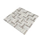 Silver White 12x12 Polished, Textured, Foiled Stone Square Mosaic Tile - Sample