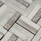 Silver White 12x12 Polished, Textured, Foiled Stone Square Mosaic Tile