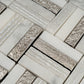 Silver White 12x12 Polished, Textured, Foiled Stone Square Mosaic Tile - Sample