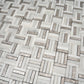Silver White 12x12 Polished, Textured, Foiled Stone Square Mosaic Tile - Sample