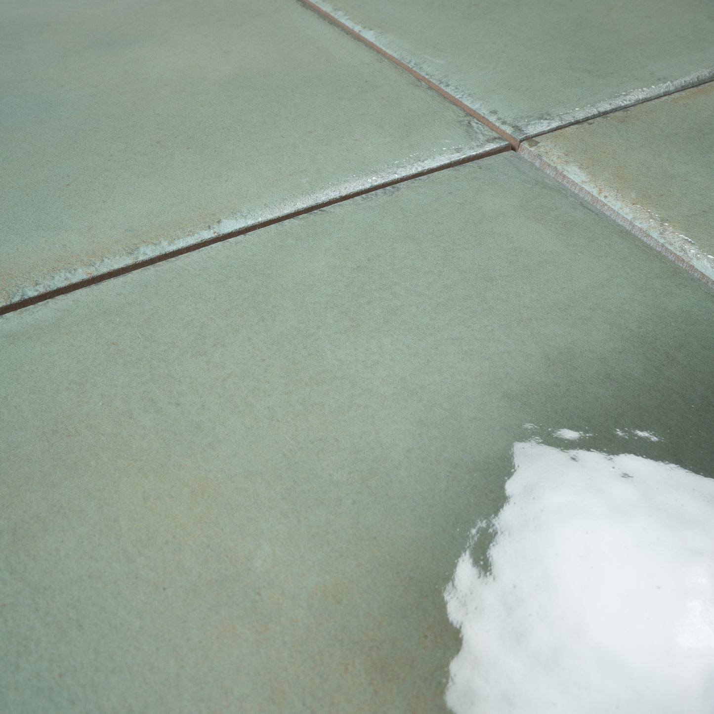 Soft Sage Green 8x8 Glossy Porcelain Zellige Square Subway Tile