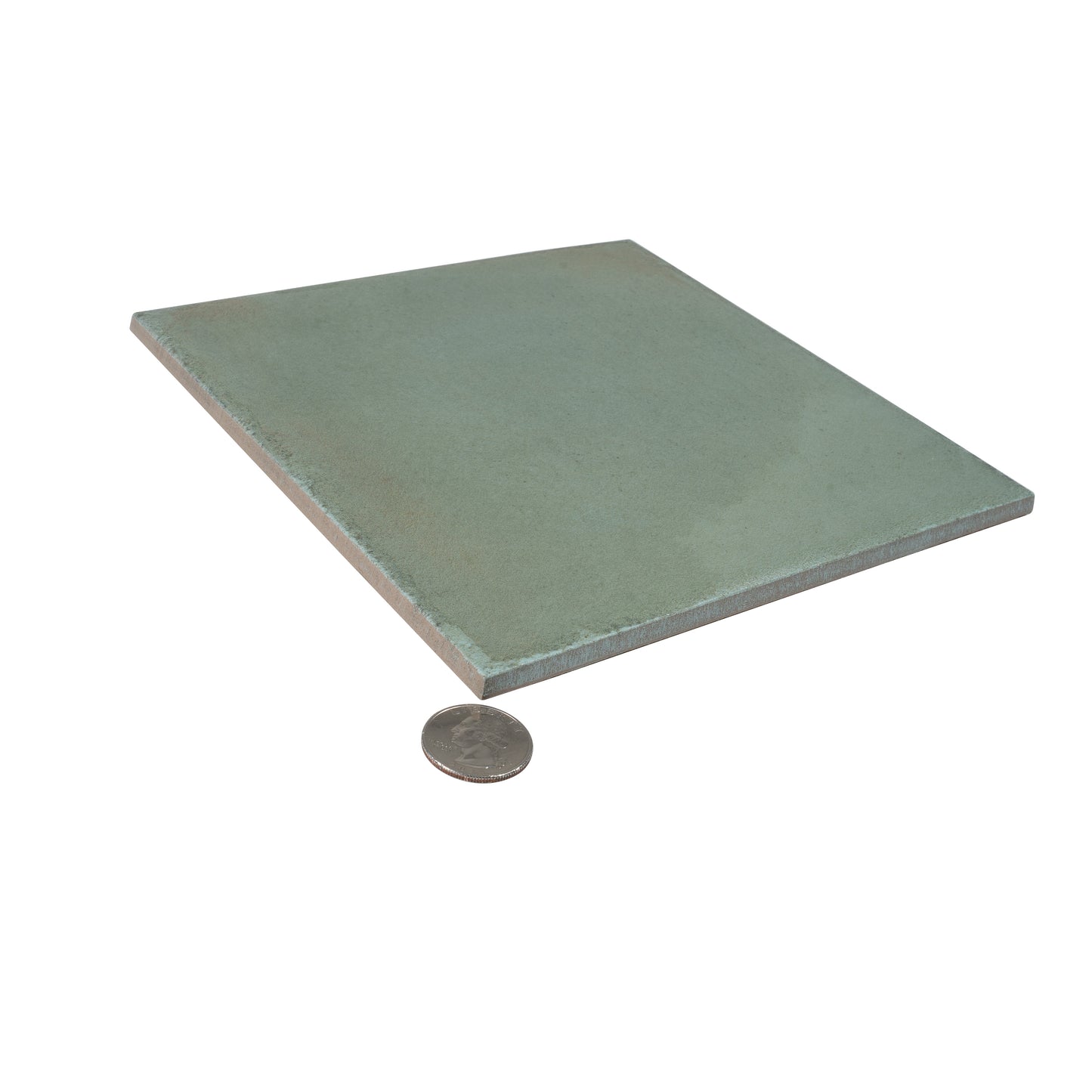 Soft Sage Green 8x8 Glossy Porcelain Zellige Square Subway Tile - Sample
