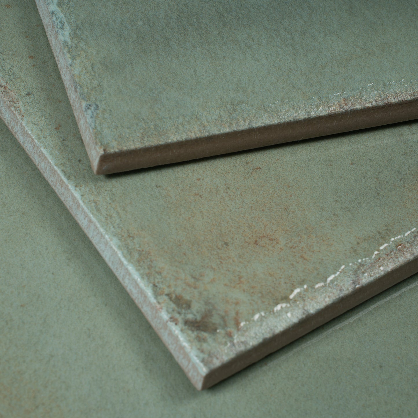 Soft Sage Green 8x8 Glossy Porcelain Zellige Square Subway Tile