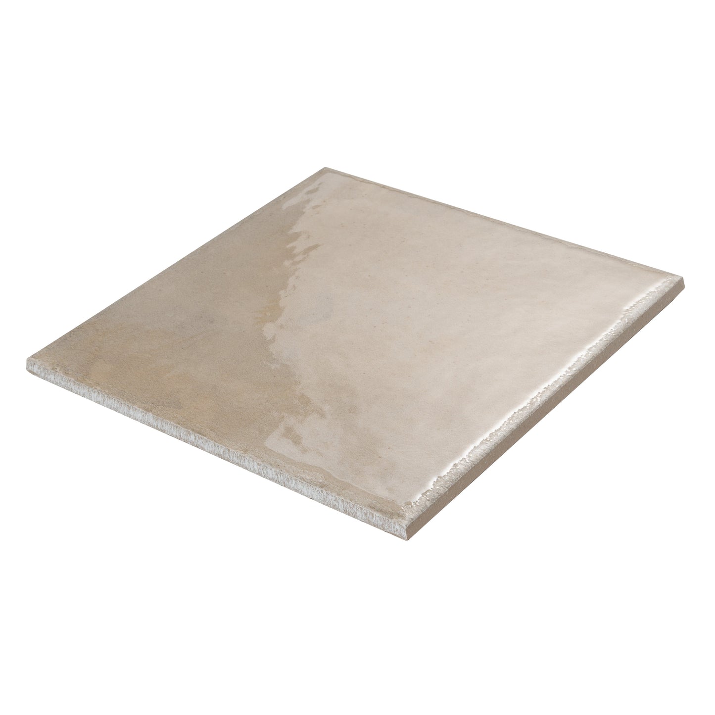 Creamy Beige 8x8 Glossy Porcelain Zellige Square Subway Tile - Sample