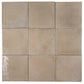 Creamy Beige 8x8 Glossy Porcelain Zellige Square Subway Tile