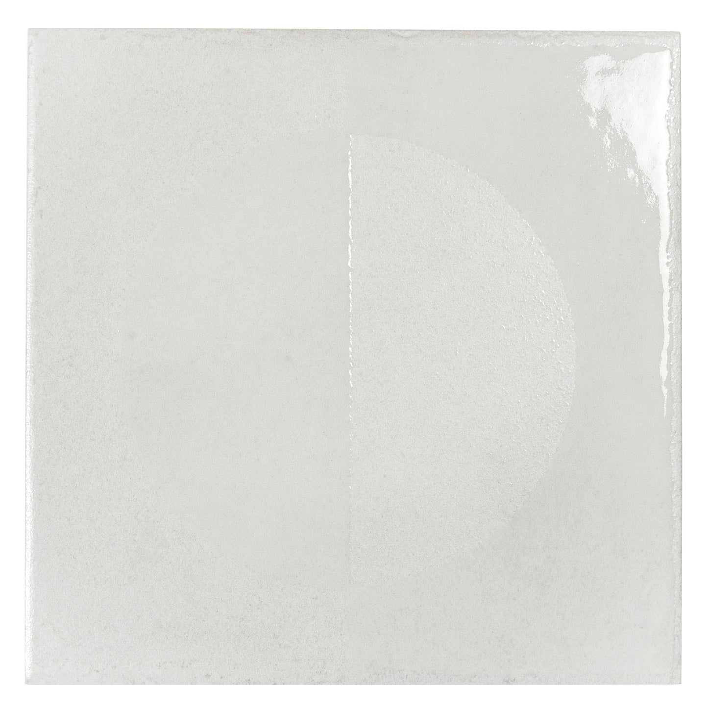 Crisp White 8x8 Matte, Glossy Porcelain Square Motif Tile - Sample