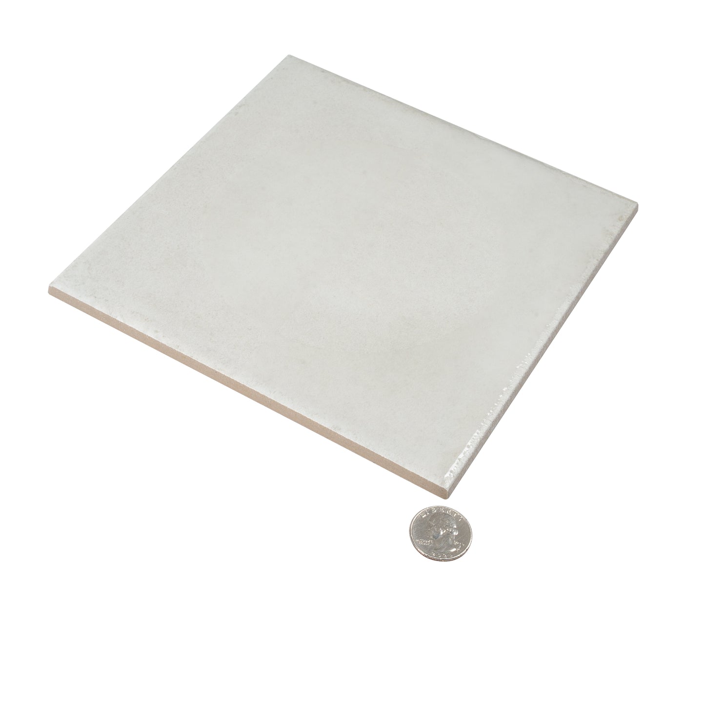 Crisp White 8x8 Matte, Glossy Porcelain Square Motif Tile - Sample
