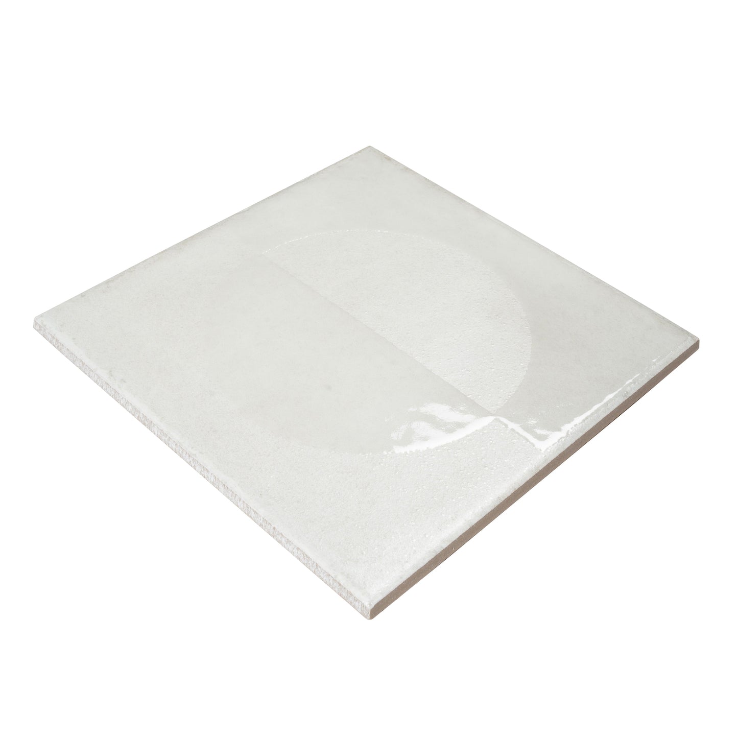 Crisp White 8x8 Matte, Glossy Porcelain Square Motif Tile - Sample