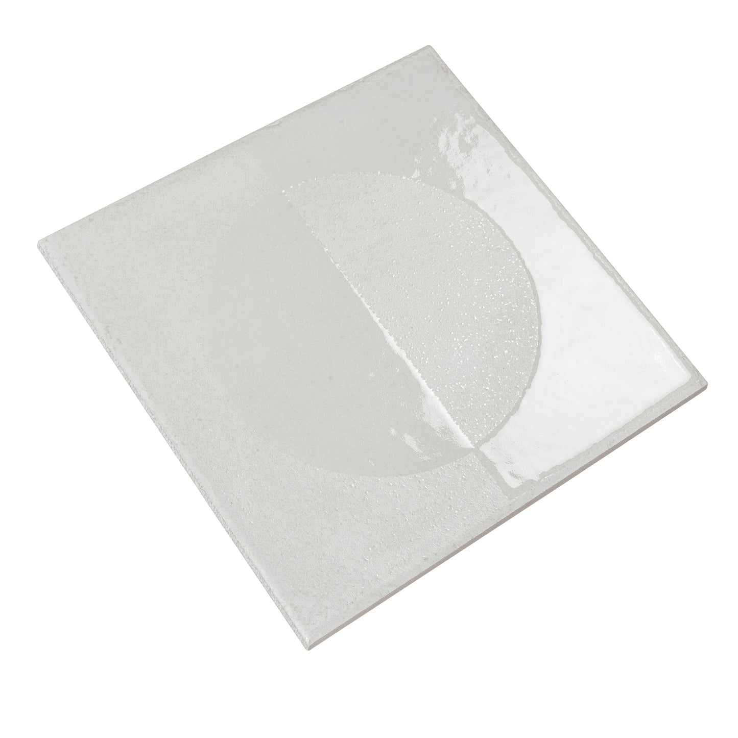 Crisp White 8x8 Matte, Glossy Porcelain Square Motif Tile - Sample