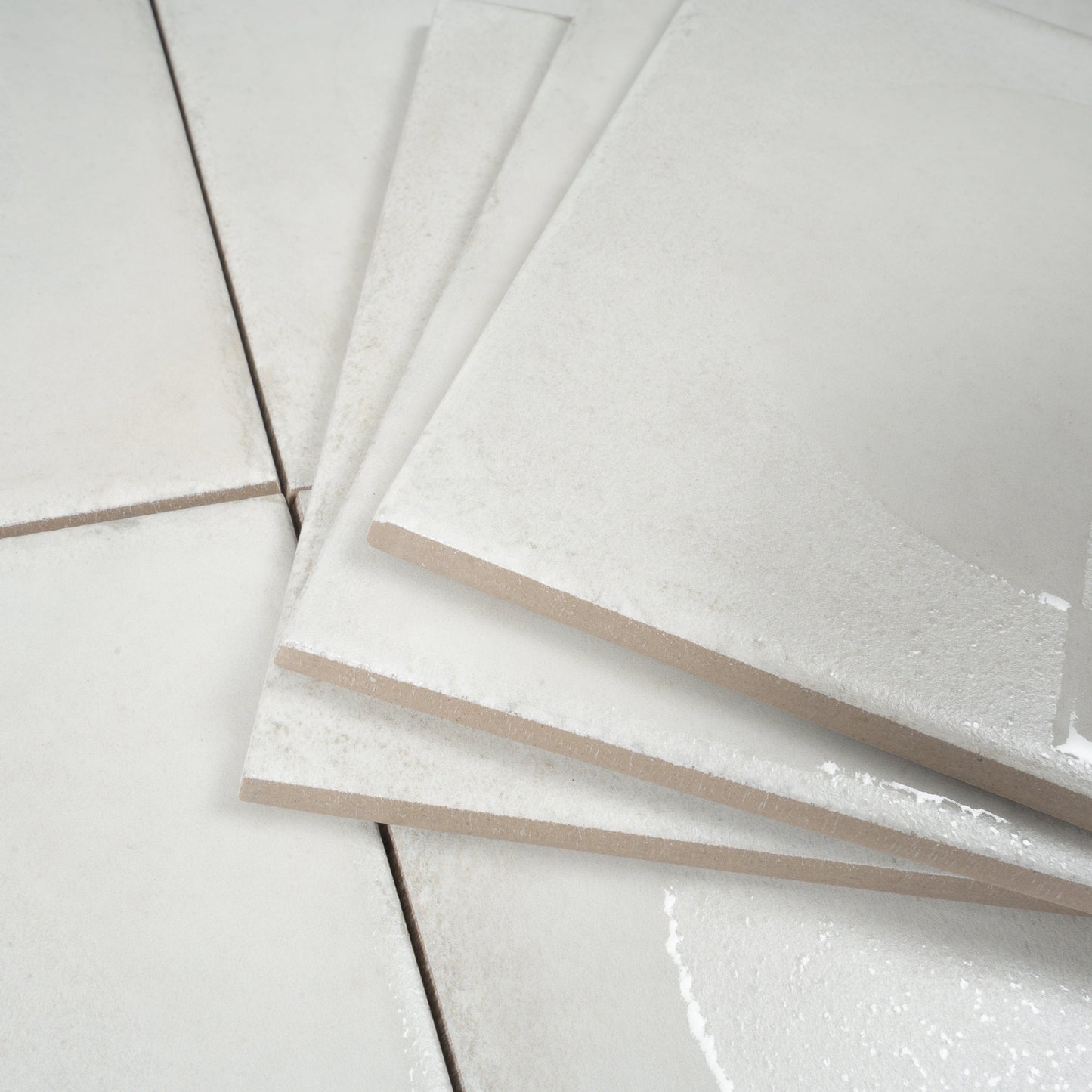 Crisp White 8x8 Matte, Glossy Porcelain Square Motif Tile - Sample