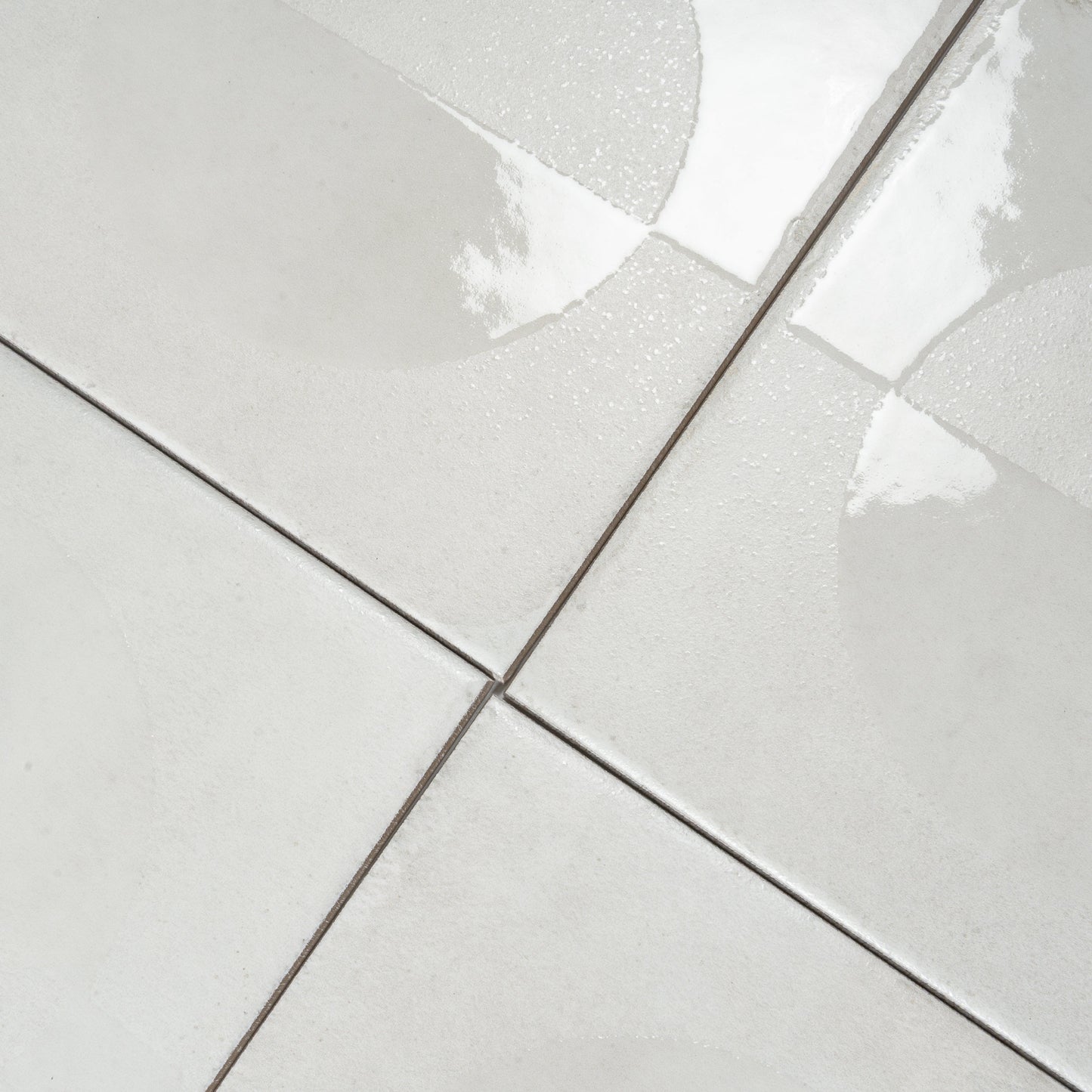 Crisp White 8x8 Matte, Glossy Porcelain Square Motif Tile - Sample