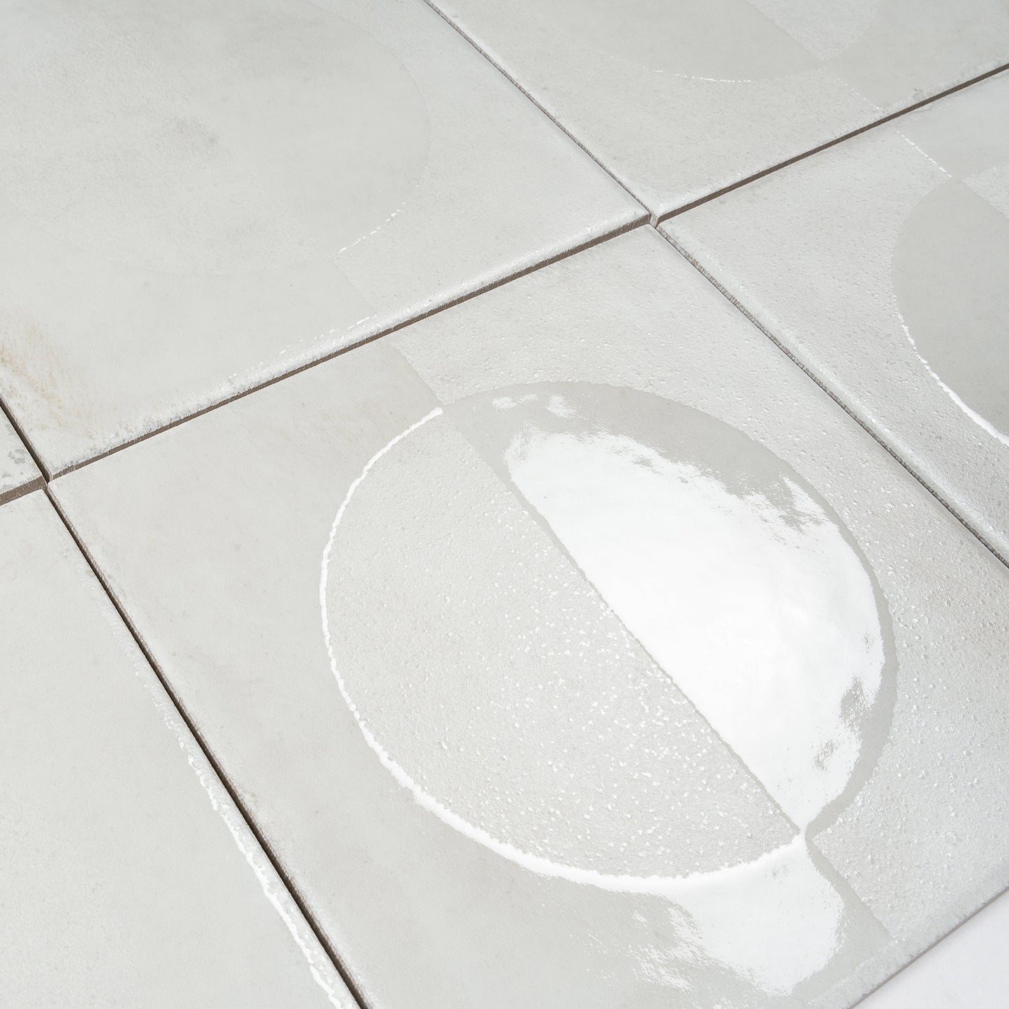 Crisp White 8x8 Matte, Glossy Porcelain Square Motif Tile - Sample