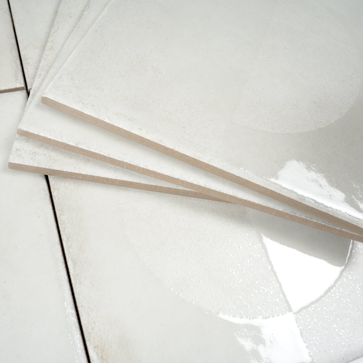 Crisp White 8x8 Matte, Glossy Porcelain Square Motif Tile - Sample