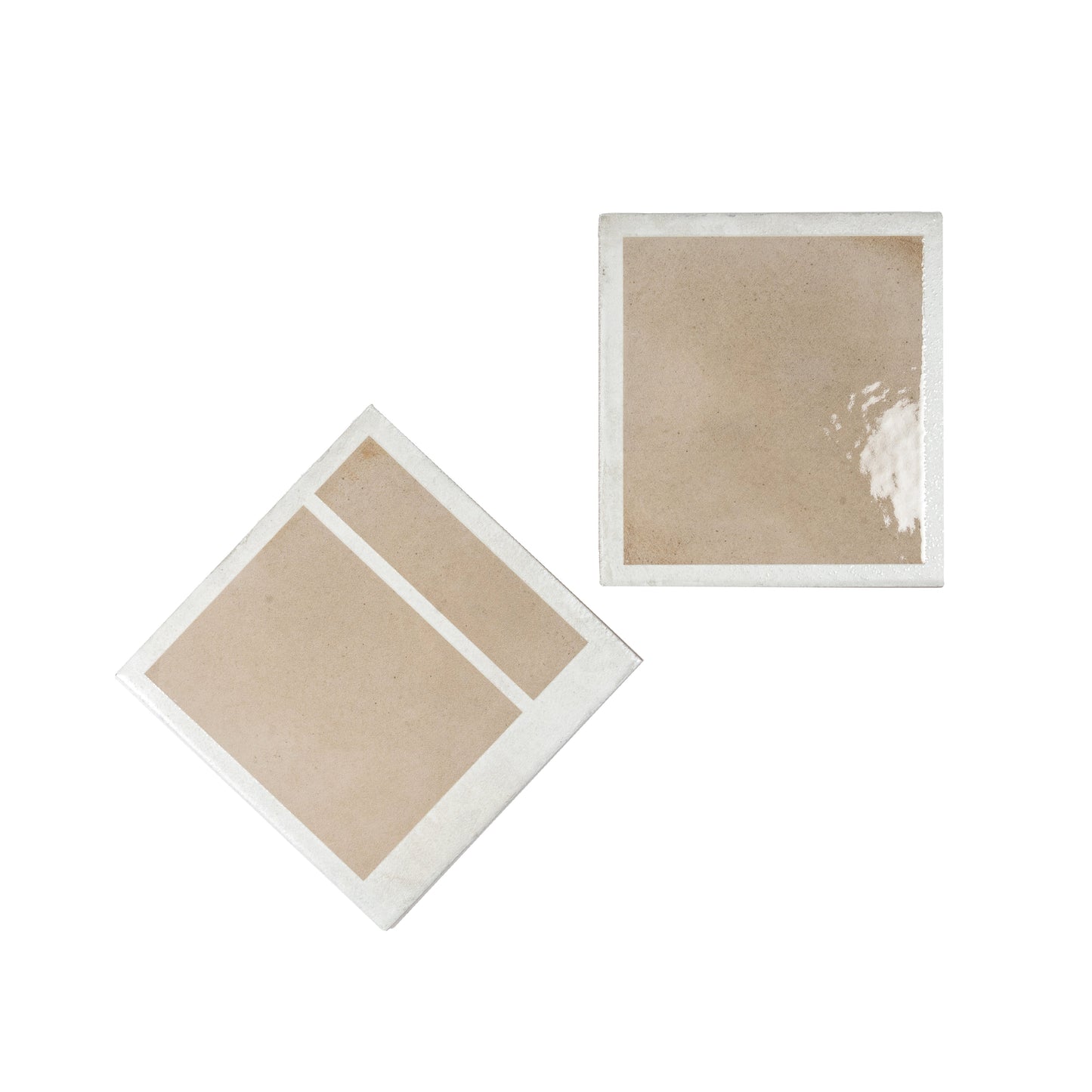 Gray Beige 8x8 Matte, Glossy Porcelain Square Motif Tile - Sample