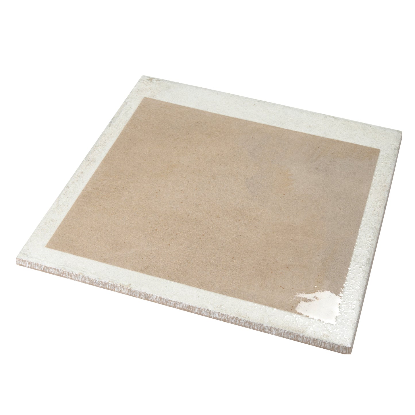Gray Beige 8x8 Matte, Glossy Porcelain Square Motif Tile - Sample