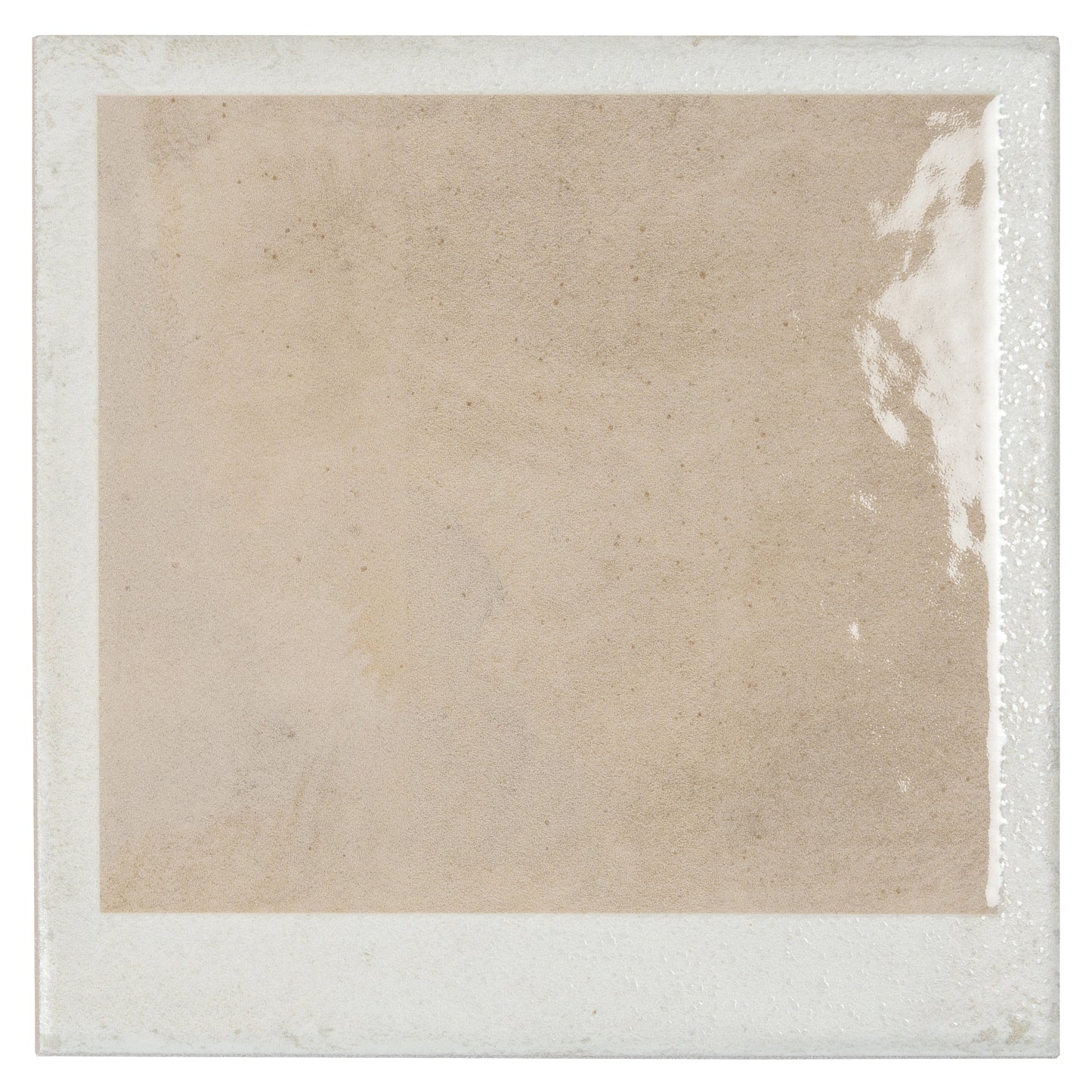 Gray Beige 8x8 Matte, Glossy Porcelain Square Motif Tile - Sample