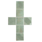 Muted Sage Green 8x8 Matte, Glossy Porcelain Square Motif Tile - Sample