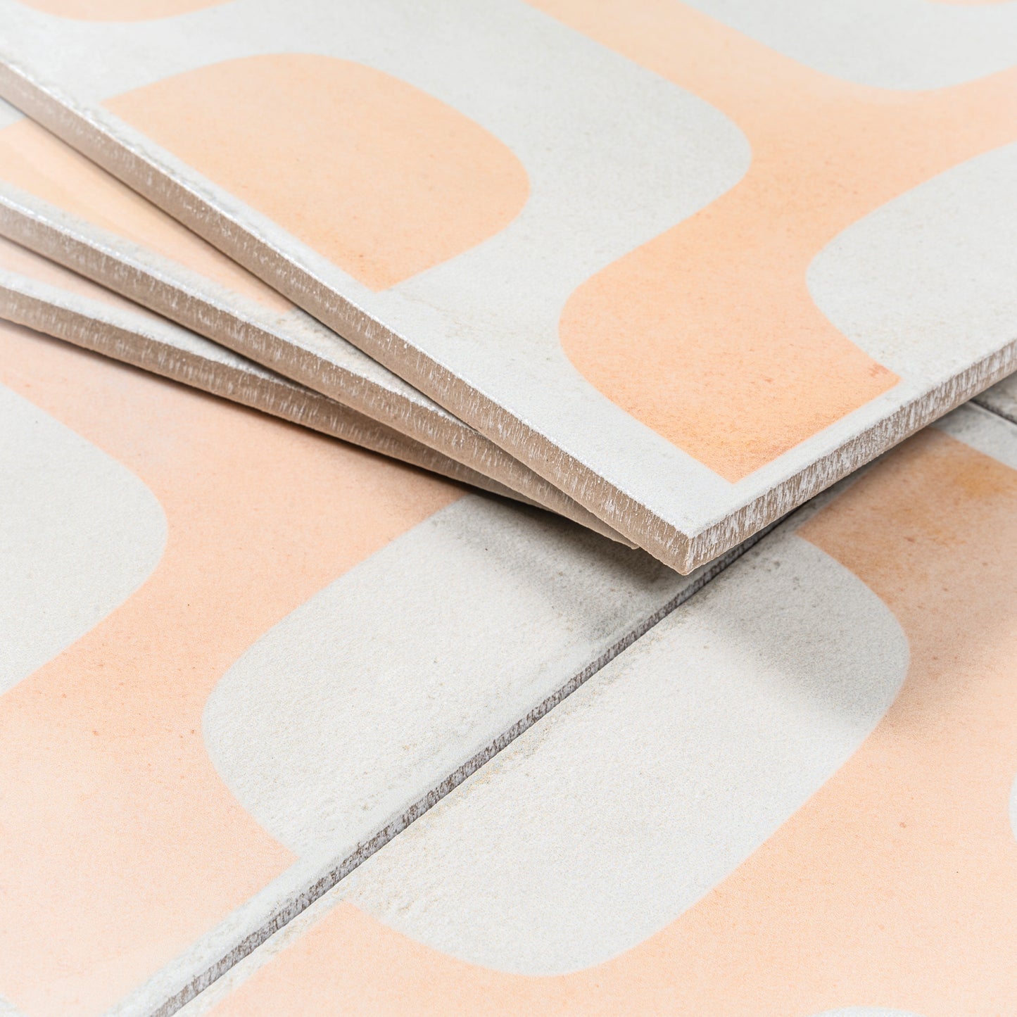 White Terracotta 8x8 Matte, Glossy Porcelain Square Motif Tile