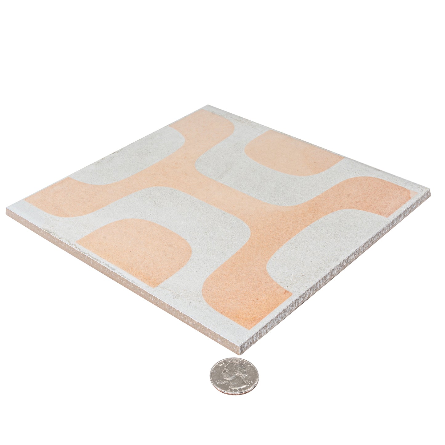 White Terracotta 8x8 Matte, Glossy Porcelain Square Motif Tile