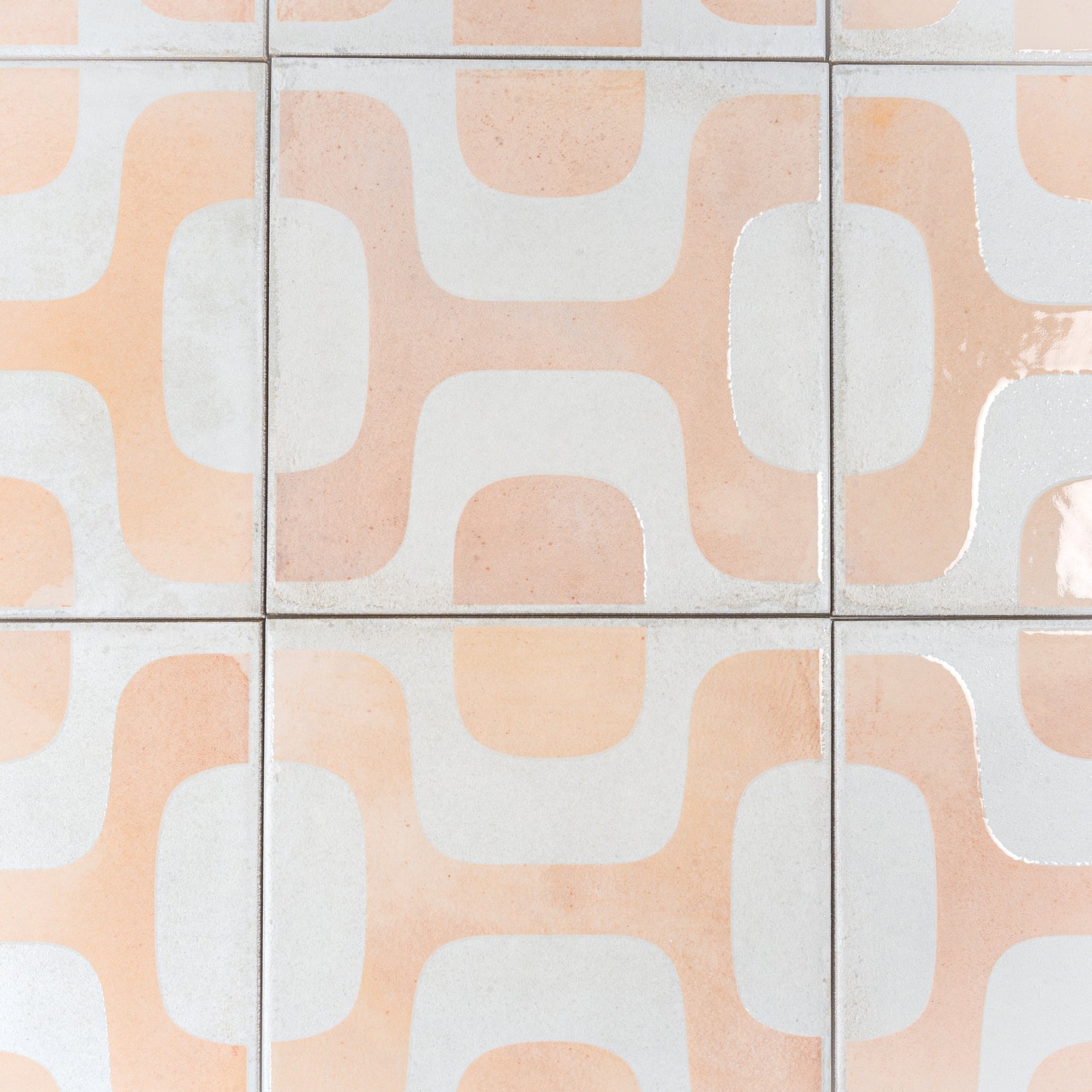 White Terracotta 8x8 Matte, Glossy Porcelain Square Motif Tile