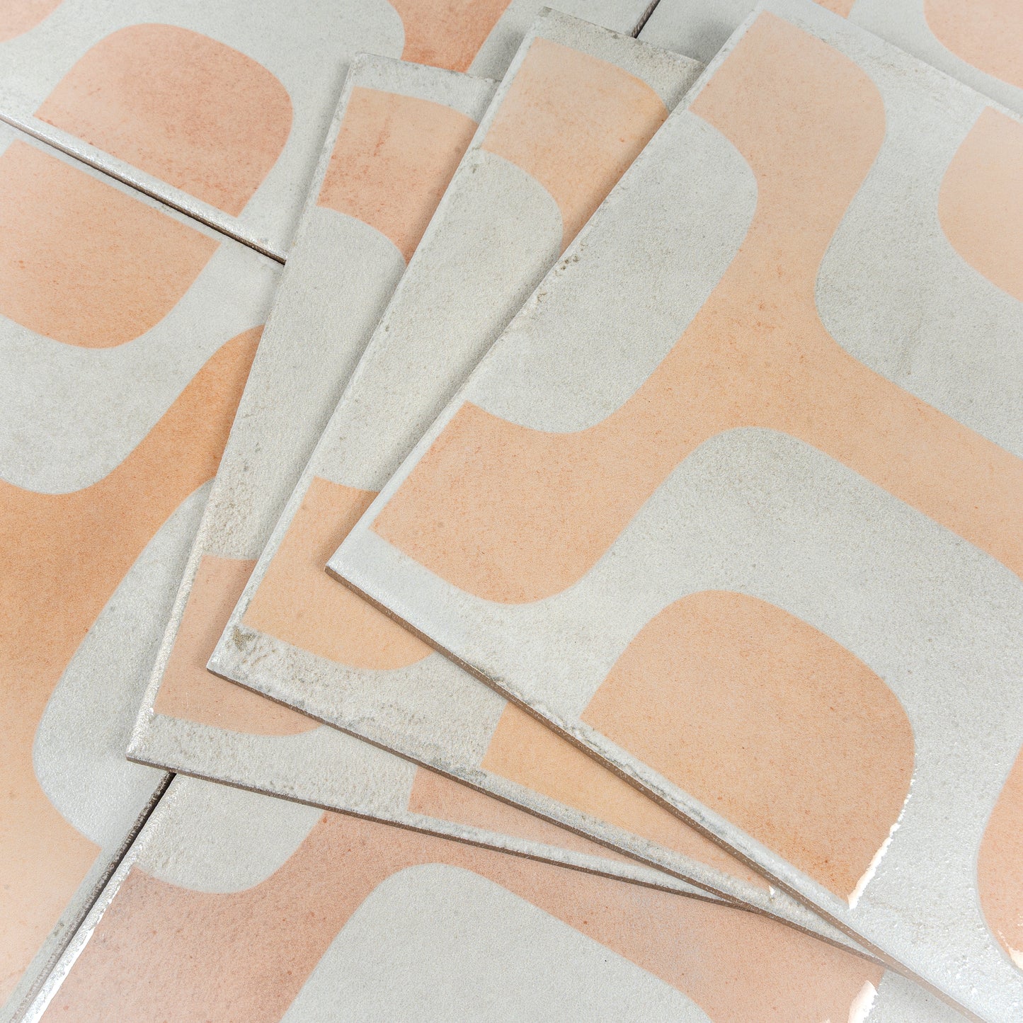 White Terracotta 8x8 Matte, Glossy Porcelain Square Motif Tile