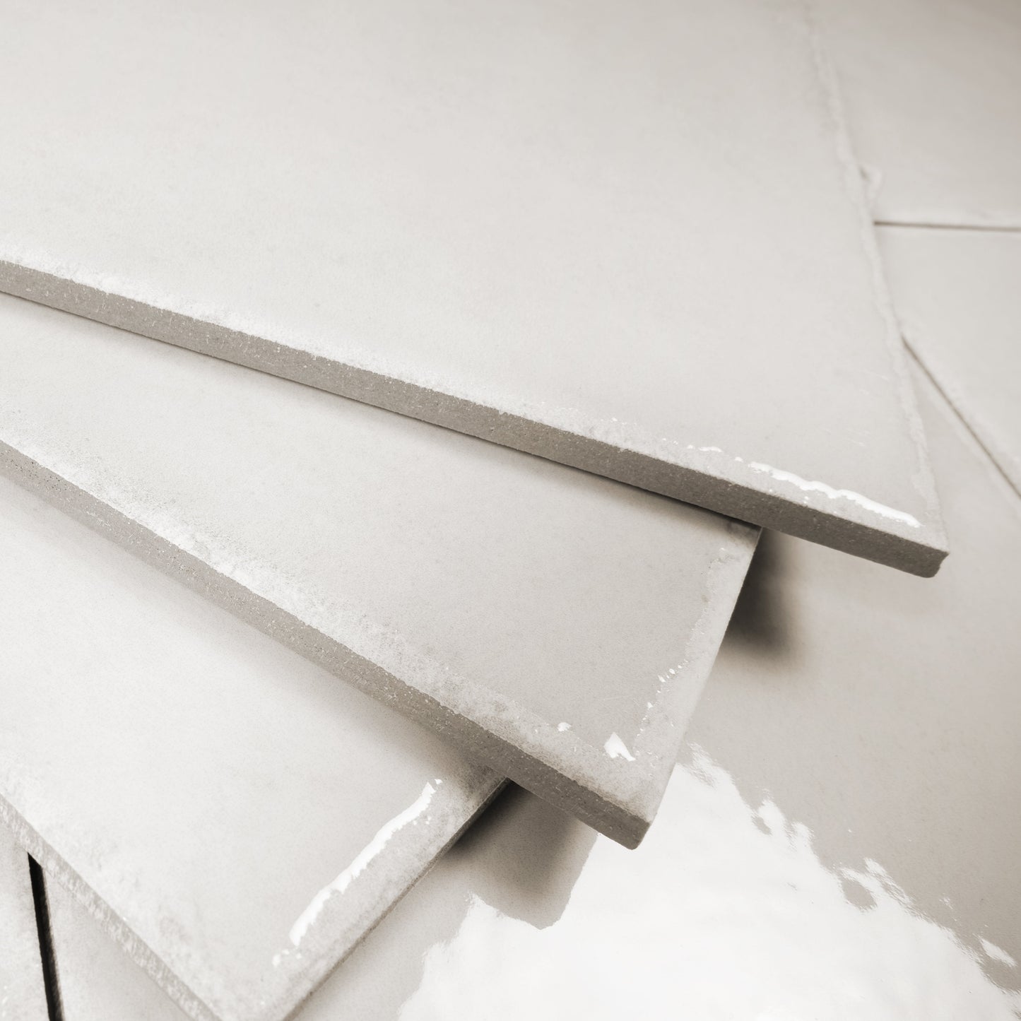 Cloud White 8x8 Glossy Porcelain Zellige Square Subway Tile