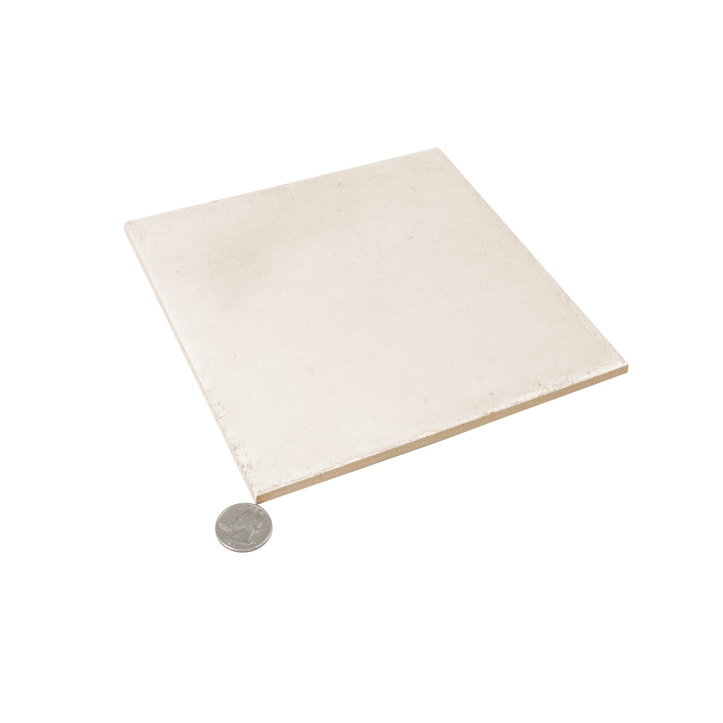 Warm Ivory 8x8 Glossy Porcelain Zellige Square Subway Tile - Sample