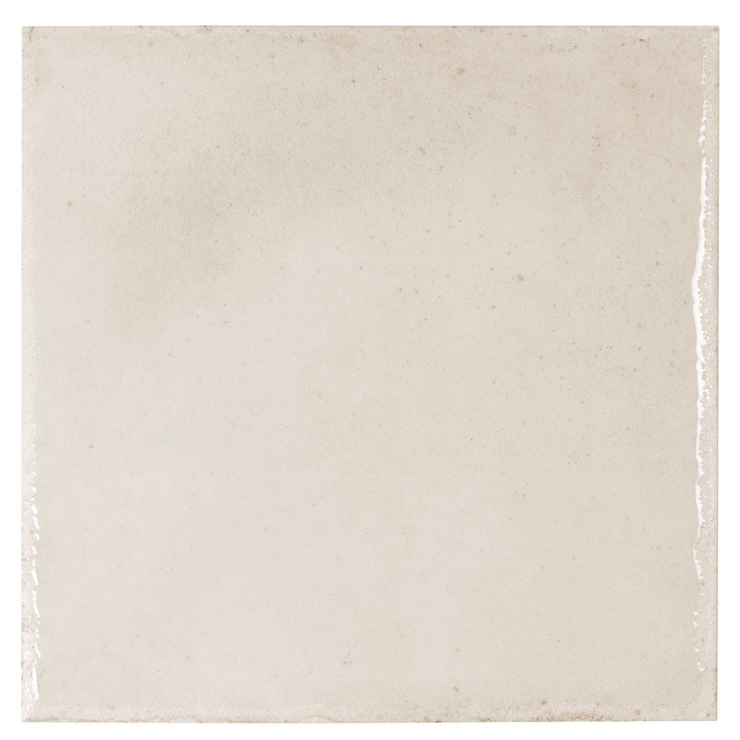 Warm Ivory 8x8 Glossy Porcelain Zellige Square Subway Tile - Sample