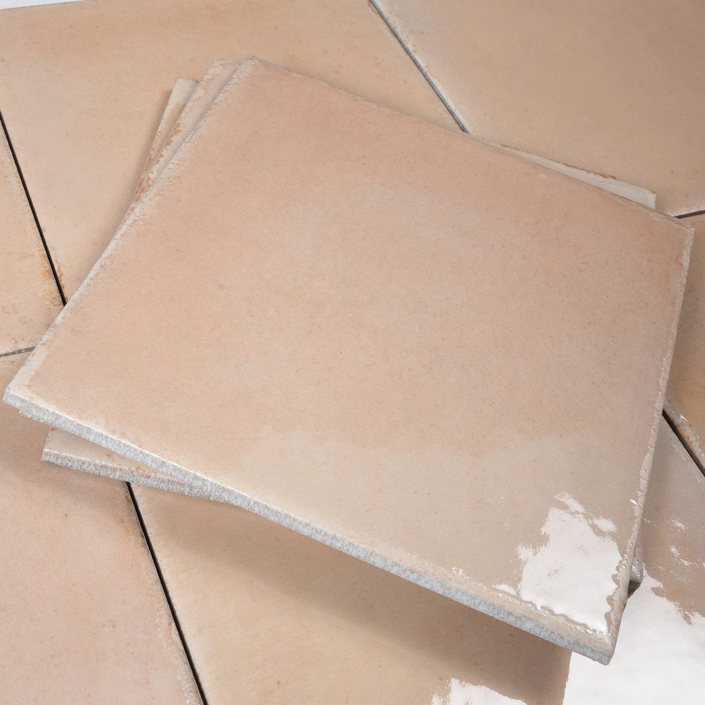 Faded Terracotta 8x8 Glossy Porcelain Zellige Square Subway Tile - Sample