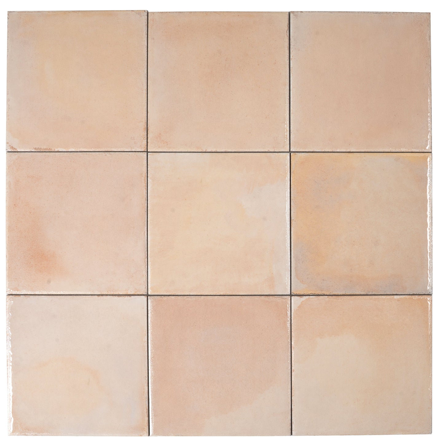 Faded Terracotta 8x8 Glossy Porcelain Zellige Square Subway Tile
