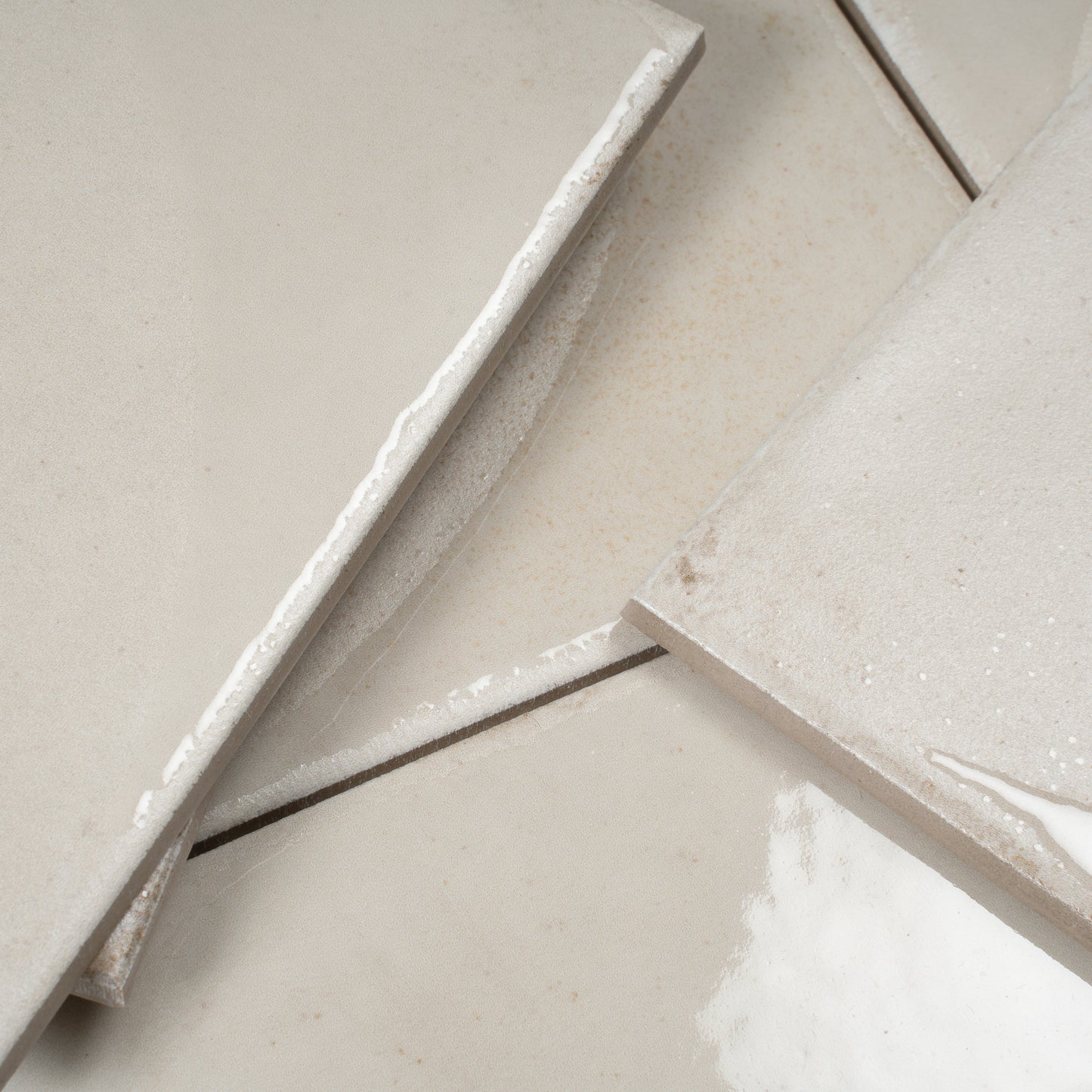Warm Ivory 8x8 Matte, Glossy Porcelain Square Motif Tile - Sample