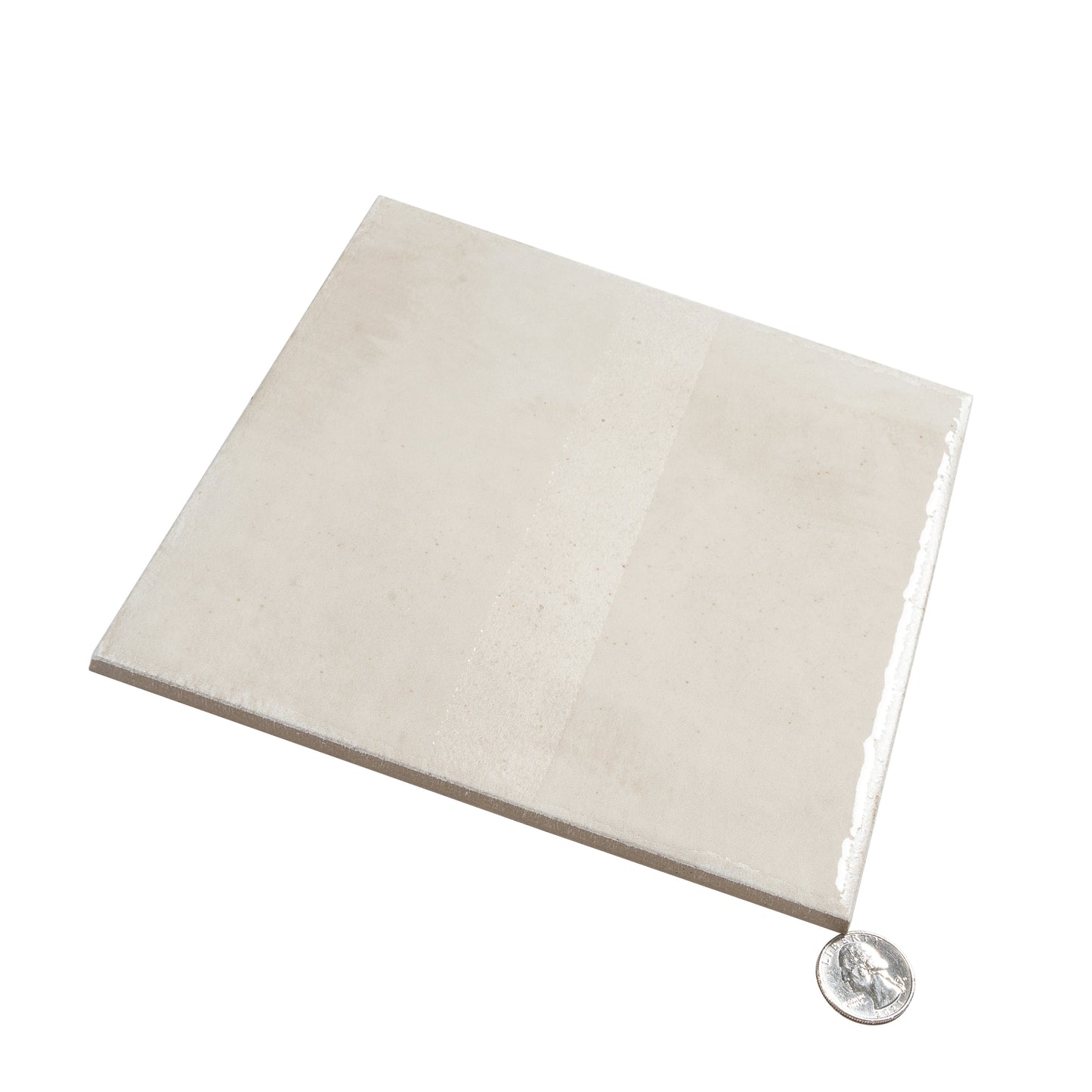Warm Ivory 8x8 Matte, Glossy Porcelain Square Motif Tile - Sample
