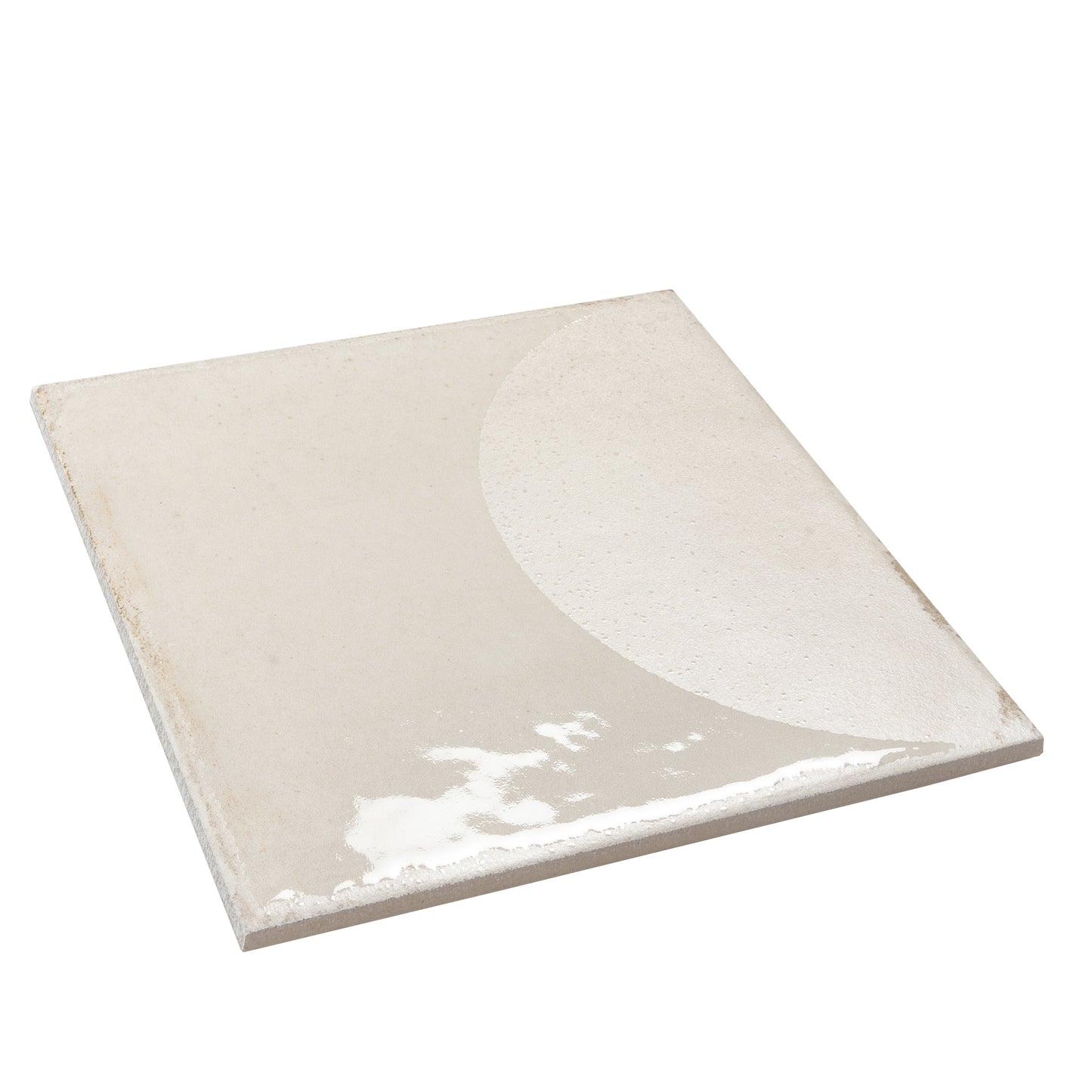 Warm Ivory 8x8 Matte, Glossy Porcelain Square Motif Tile - Sample